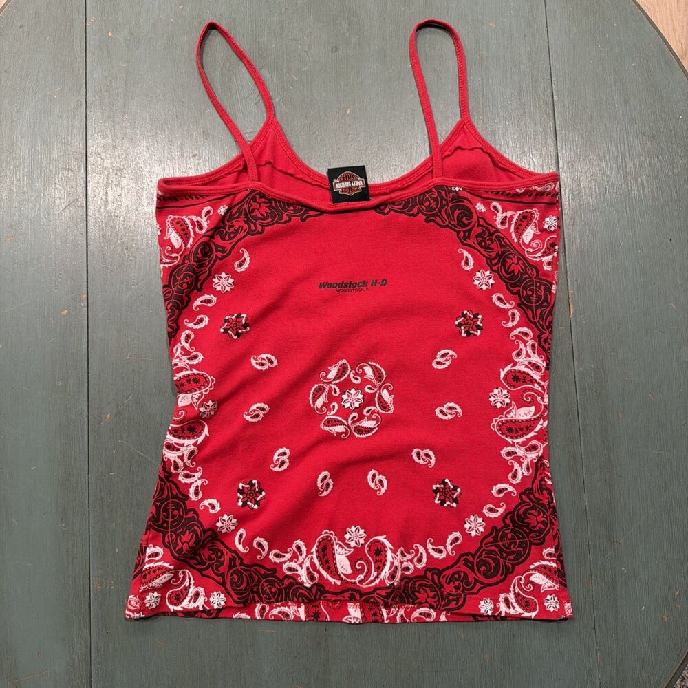 Vintage Harley-Davidson Red Bandana Paisley Camisole Tank Top Women’s XL 2008 - Picture 6 of 6